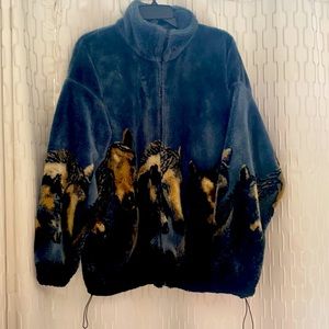 Mazmania Vintage Horse Print Sweater Size Large